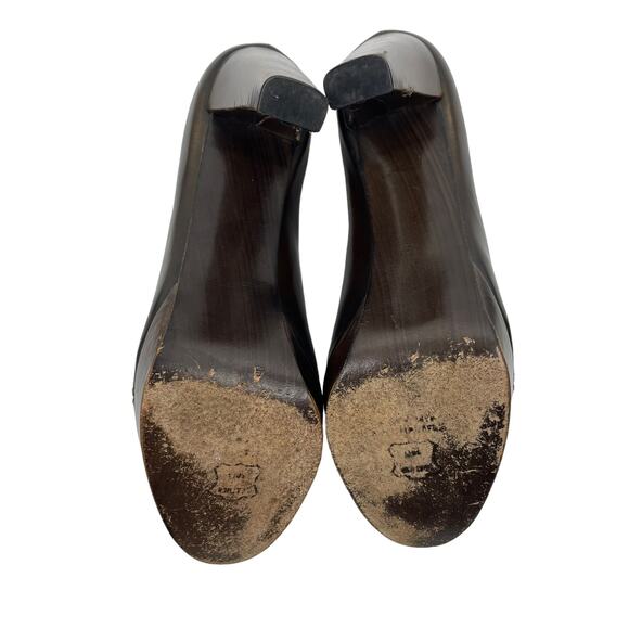 Stuart Weitzman Peep Toe Braided Pumps Metallic Brown Size 8.5M - Picture 8 of 11